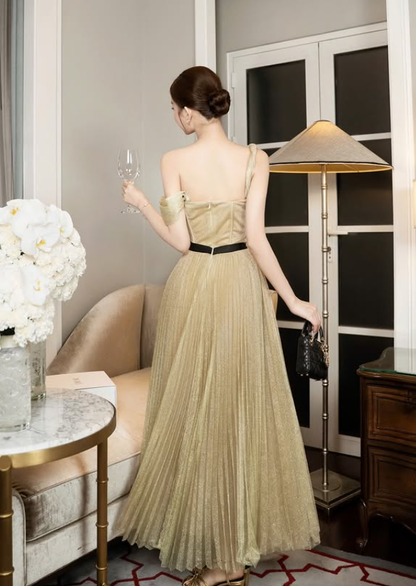 Charming A Line Straps Green Tulle Prom Dress Evening Dress DP5930