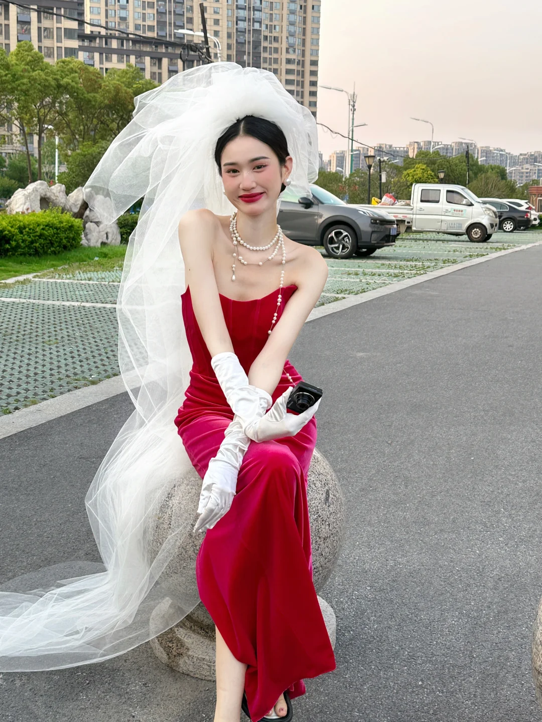 Hot Pink Sheath Strapless Corset Velvet Long Prom Dress Evening Dress DP1953