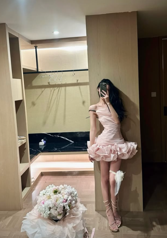 Stylish Pink A Line Spaghetti Straps Layered Tulle Short Prom Dress Homecoming Dress DP7942