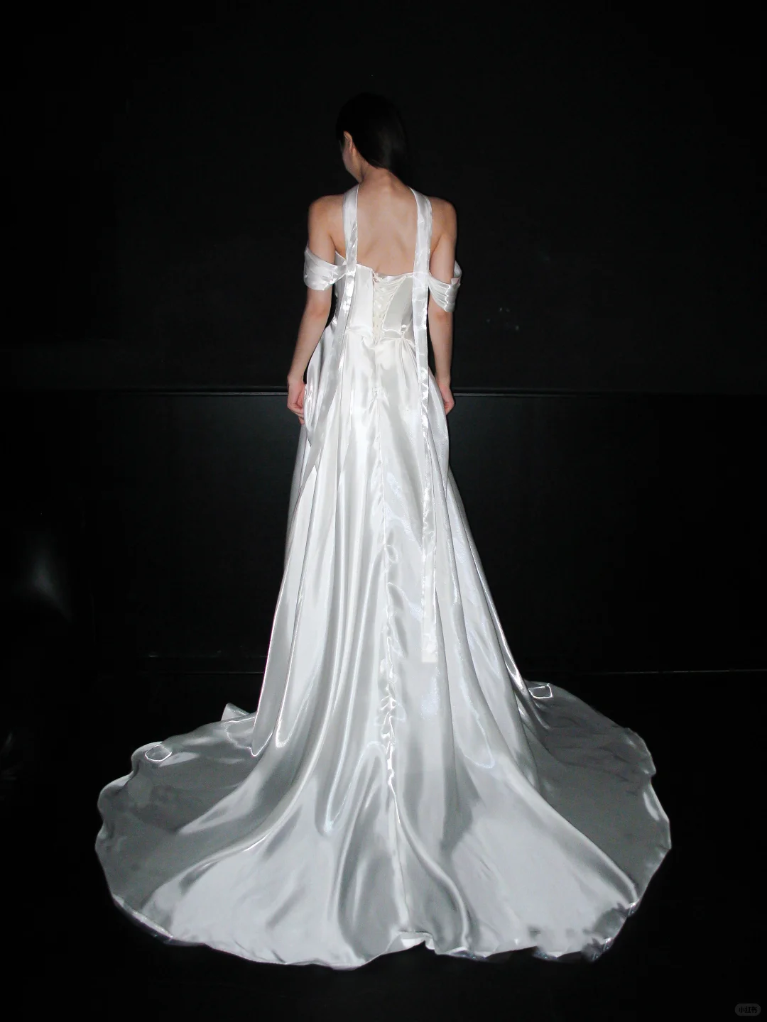 Elegant A Line Off the Shoulder White Pleated Satin Long Wedding Dress DP8105