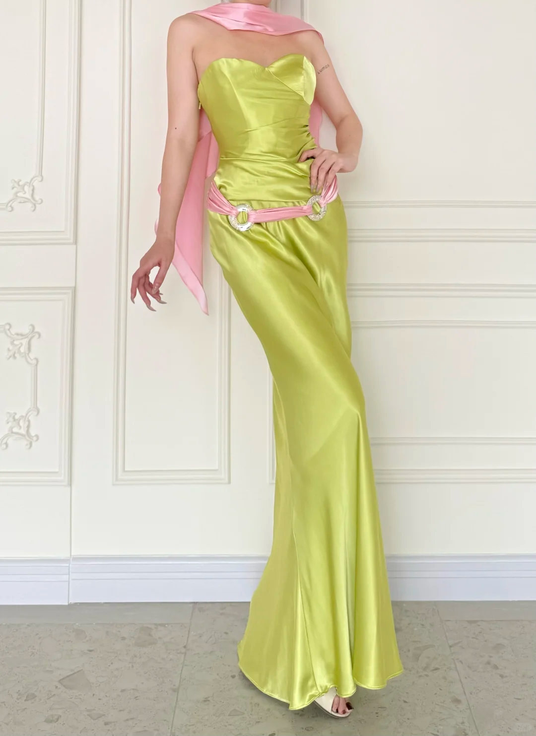 Fresh Free Vintage Mermaid Strapless Simple Satin Long Prom Dress DP5067