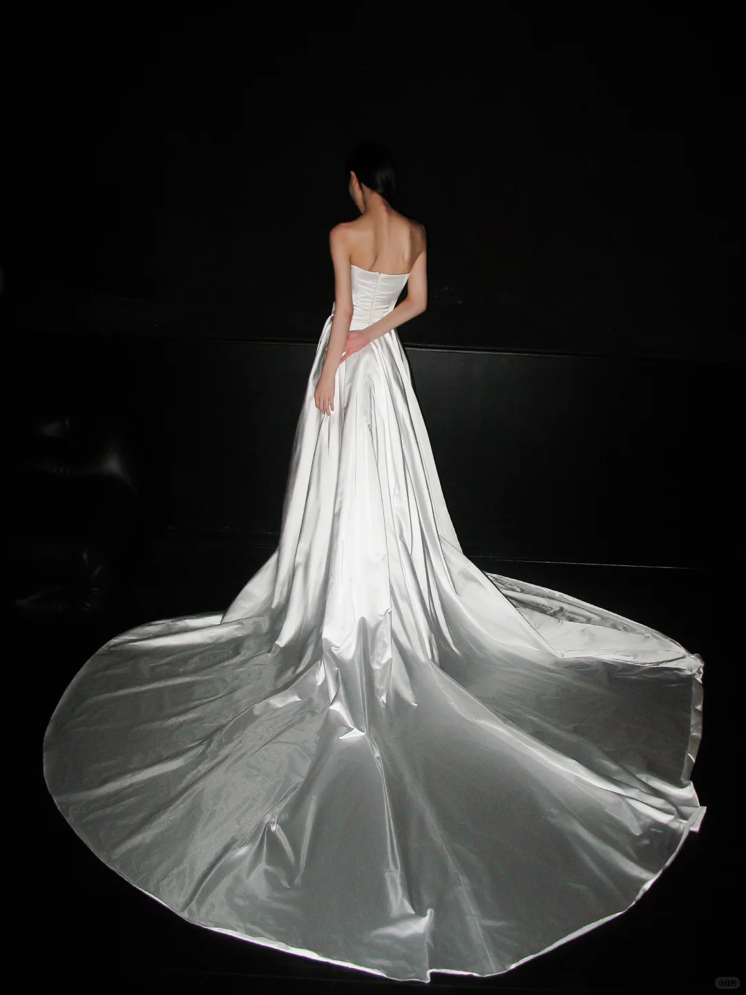 Cute A Line Sweetheart Neck Bow White Satin Slit Wedding Dress DP5302