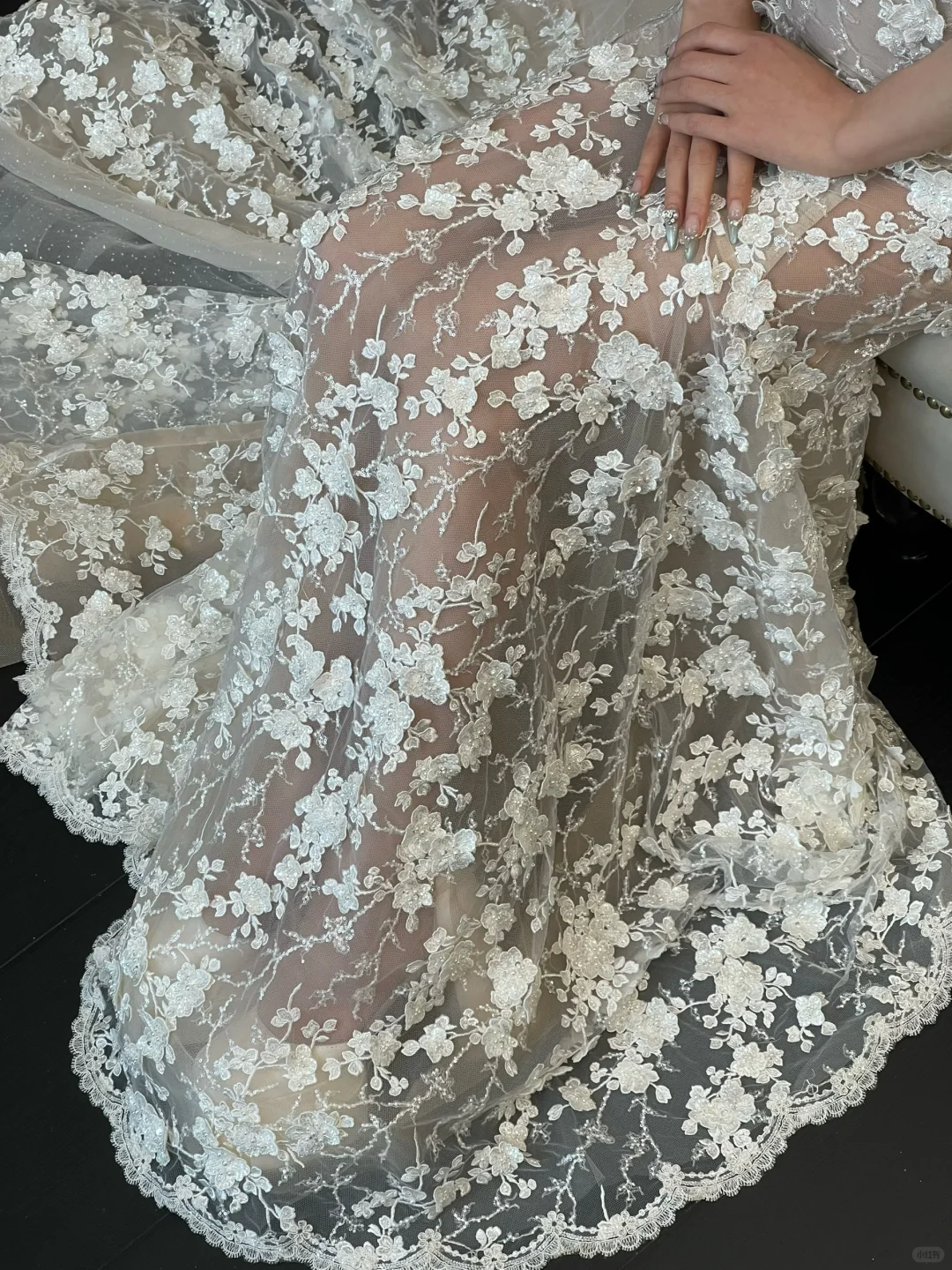 Stunning Mermaid Spaghetti Strap Floral Tulle Long Sweep Wedding Dress Prom Dress DP4418