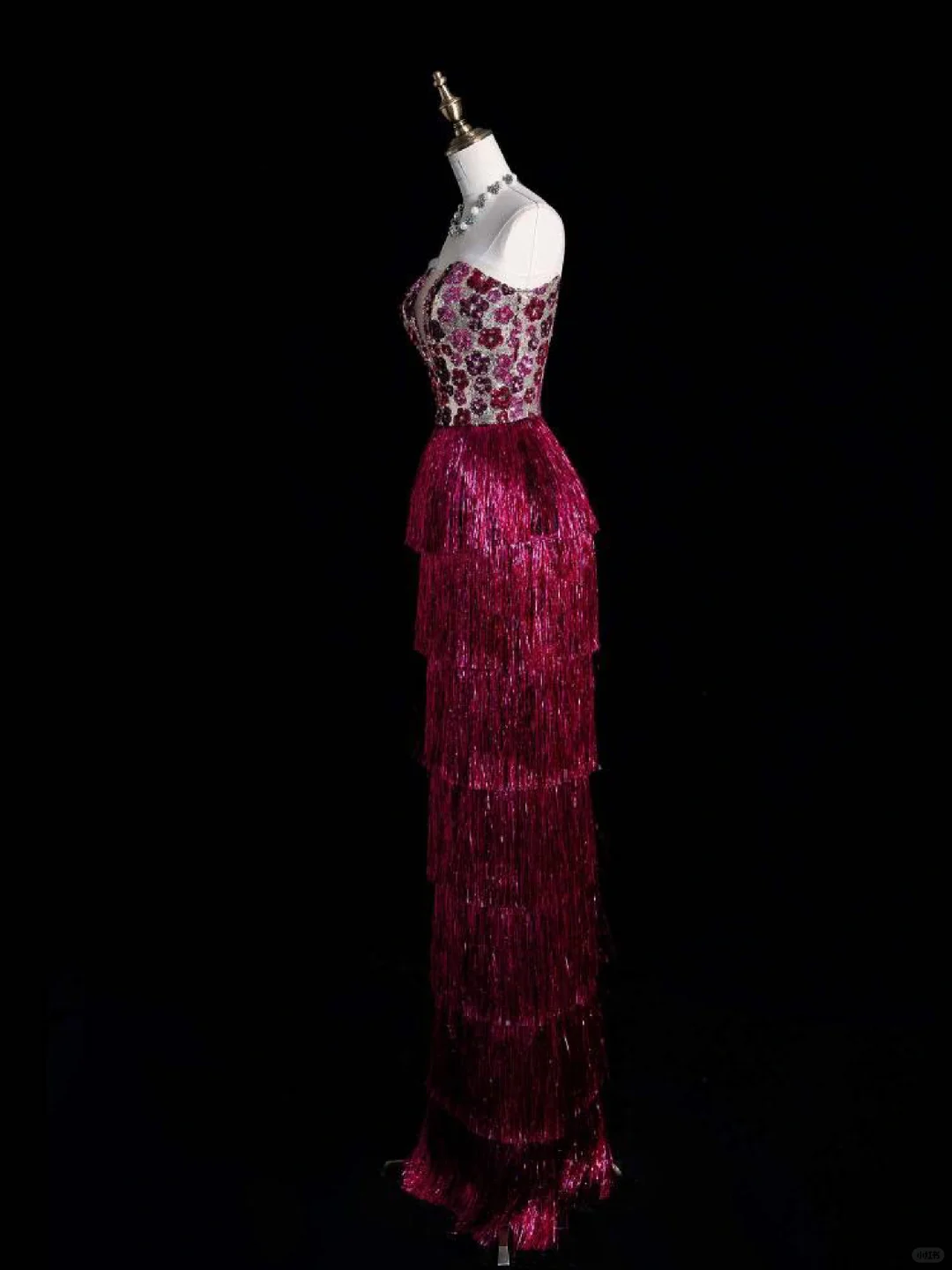 Gorgeous Sheath Strapless Floral Sequin Long Prom Dress Graduation Prom Dress DP2052