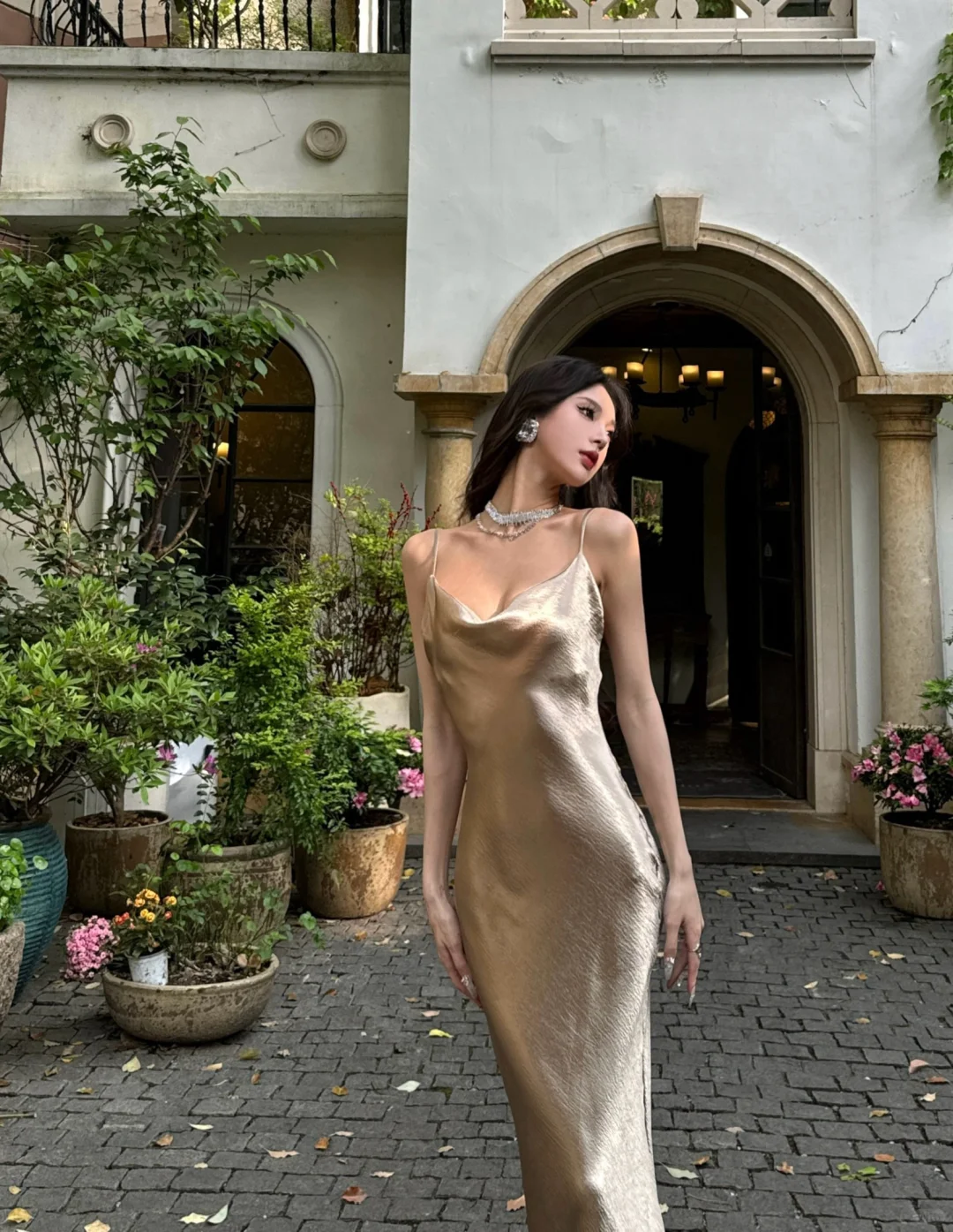 Unique A Line Spaghetti Strap Satin Long Prom Dress Party Dress DP3962