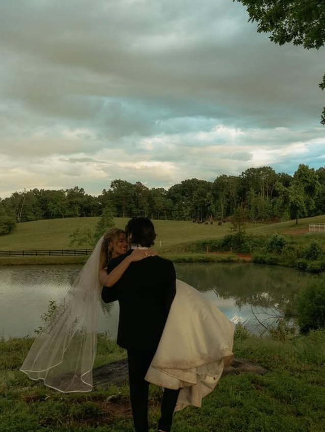 Elegant Ball Gown Off the Shoulder Pleated Simple Satin Wedding Dress DP4372