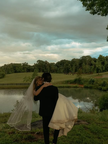 Elegant Ball Gown Off the Shoulder Pleated Simple Satin Wedding Dress DP4372