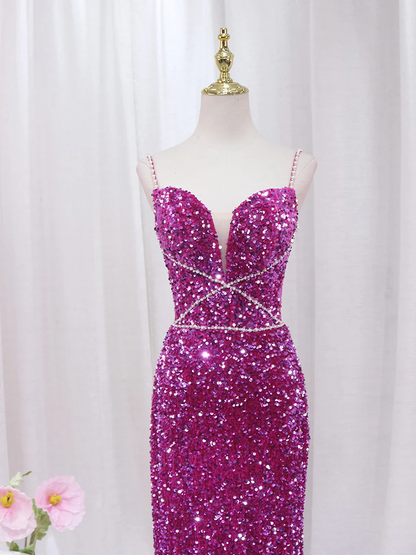 Generous Mermaid Sequins Long Prom Dress Evening Dress DP418