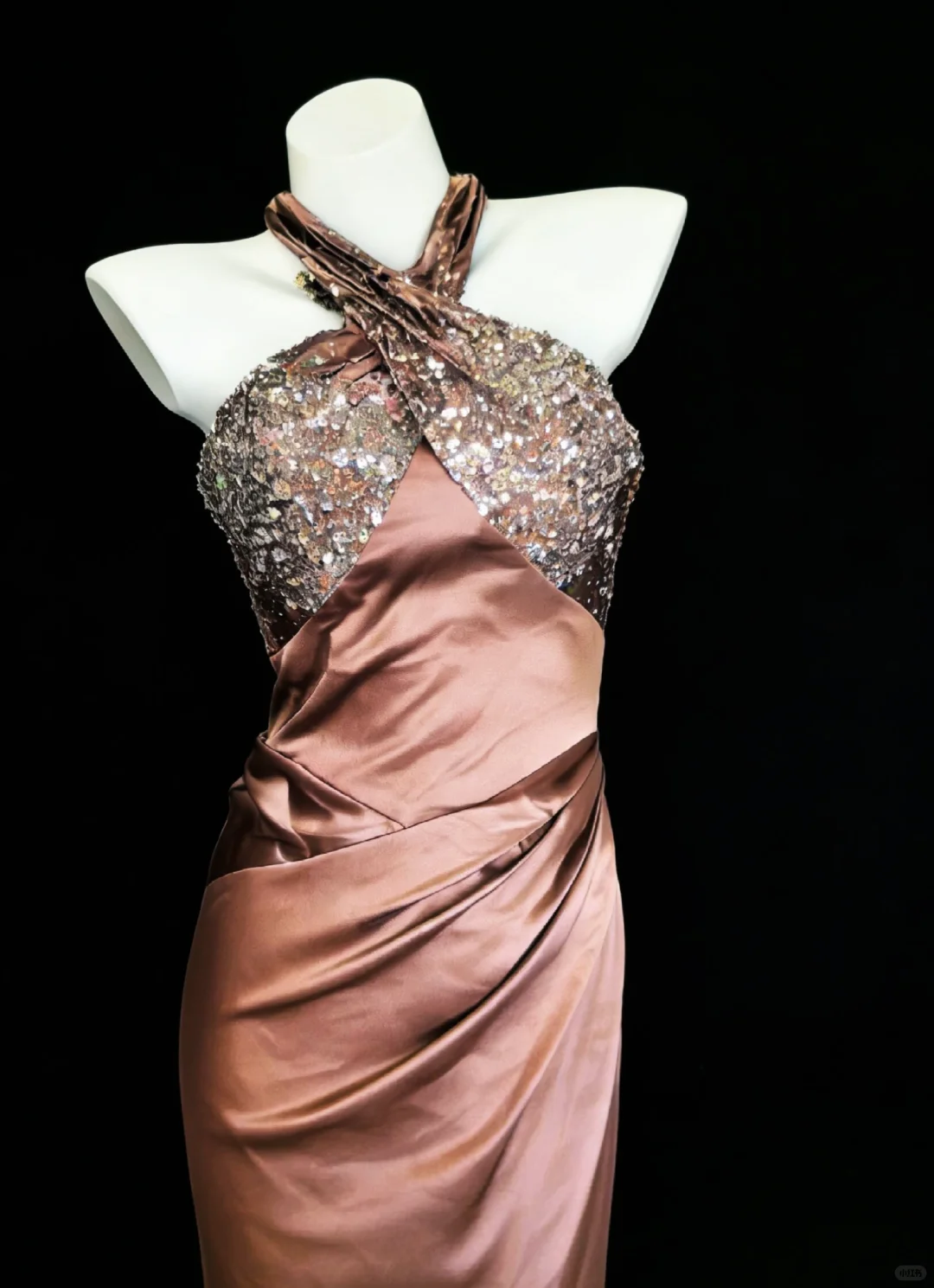 Sexy Vintage Sheath Halter Beaded Satin Open Back Prom Dress Evening Dress DP4729