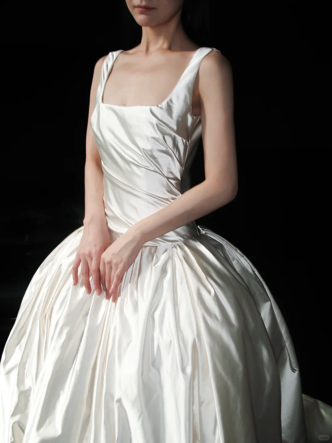 High-class Elegant A Line Silky Satin Backless Long Sweep Wedding Dress DP5206