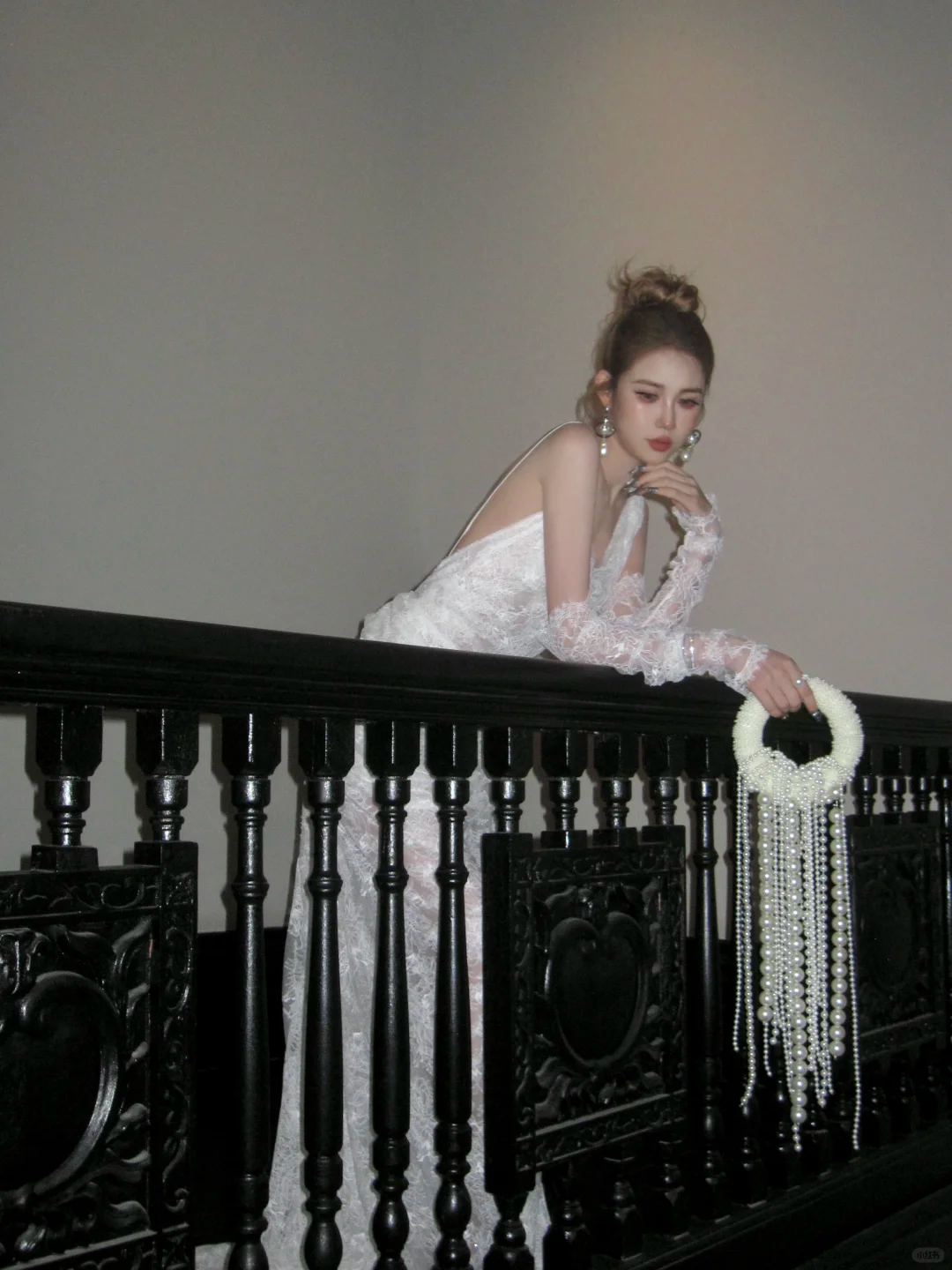 Elegant Mermaid Strap White Lace Long Sweep Party Dress Prom Dress DP2532