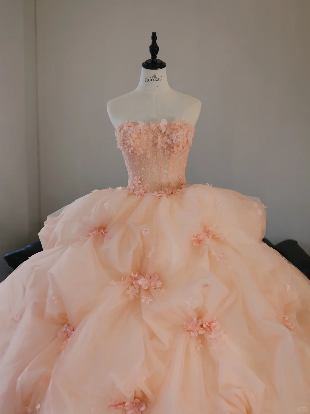 Gorgeous A Line Sweetheart Neck Flower Pink Tulle Prom Dress Evening Dress DP2186
