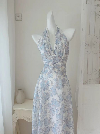 Sexy A Line Chiffon Floral Prom Dress Party Evening Dress DP105