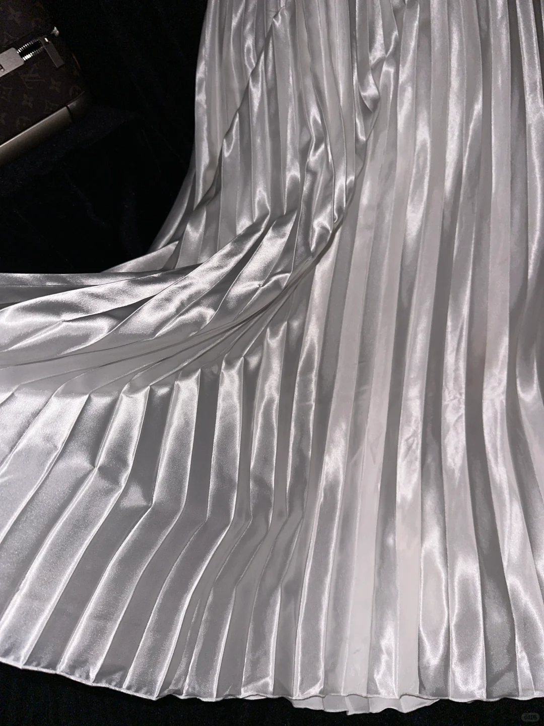 Vintage A Line Spaghetti Strap Beaded Silver Satin Long Prom Dress DP4422