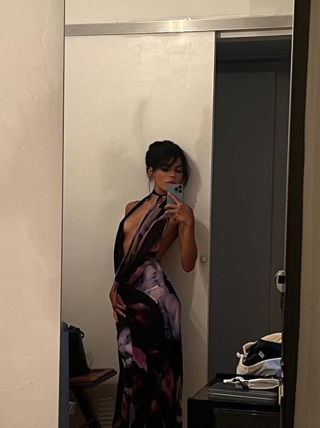 Sexy Sheath Halter Purple Print Floral Chiffon Long Prom Dress Evening Dress DP3827