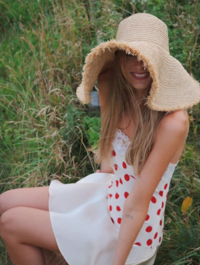 Cute Red Polka Dot A line Strap Satin Homecoming Dress Outfits DP4965