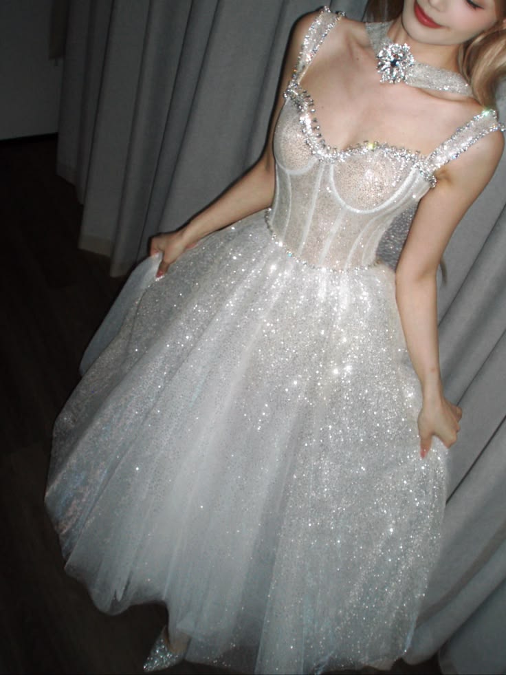Shiny A Line Straps Beaded Sequin Tulle Prom Dress Party Dress DP6539