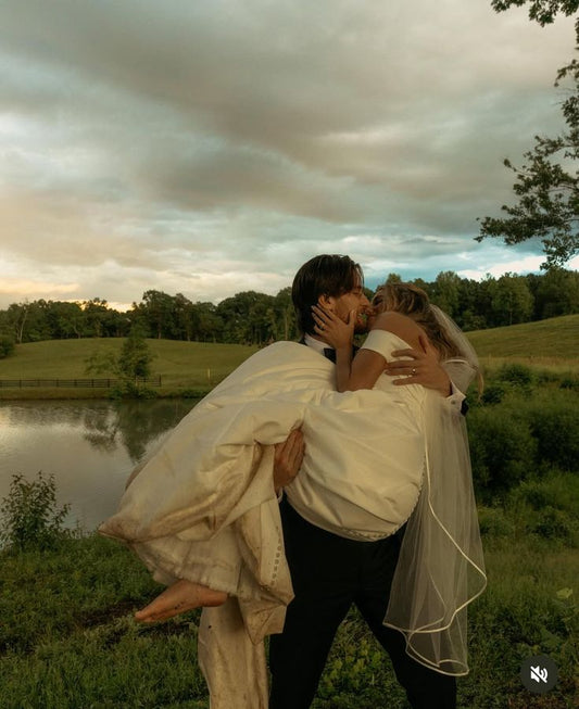 Elegant Ball Gown Off the Shoulder Pleated Simple Satin Wedding Dress DP4372