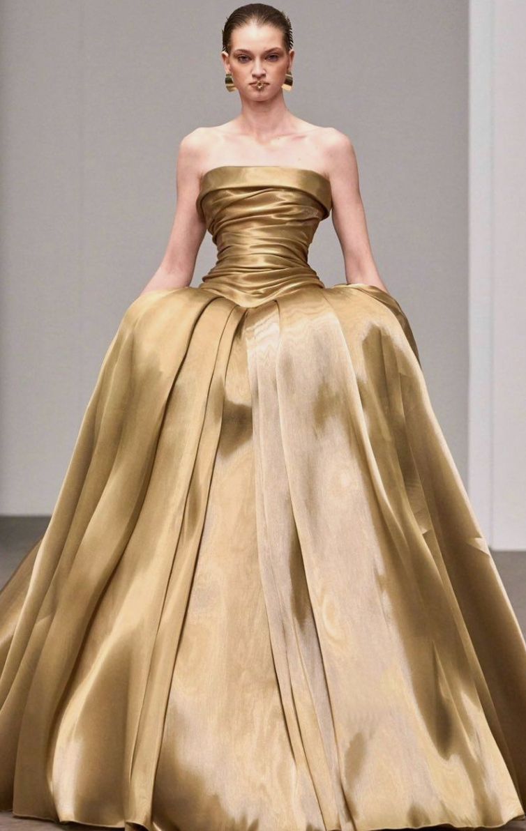 Brown Ball Gown Strapless Satin Long Prom Dresses 16th Birthday Dress DP3677