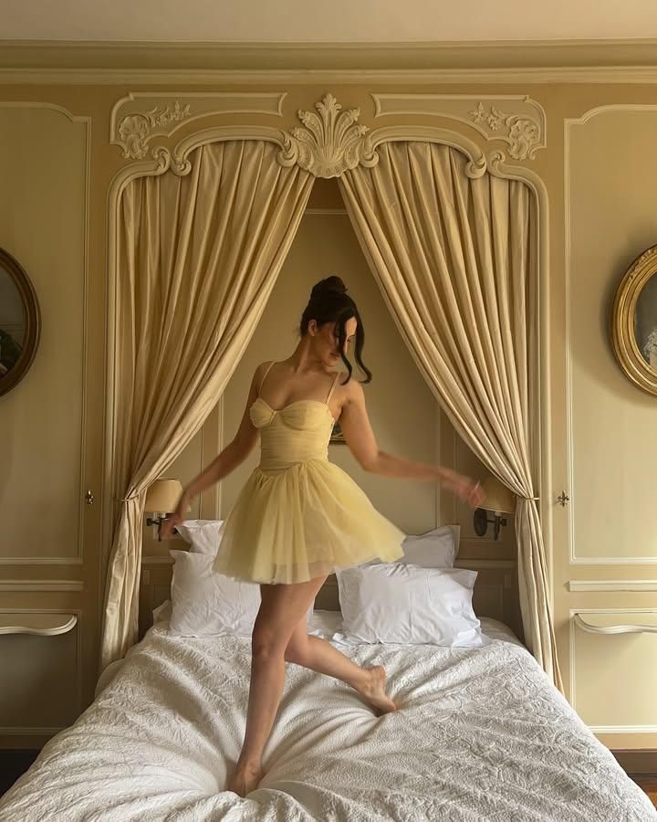 Sweety Yellow A Line Straps Tulle Short Prom Dress Homecoming Dress Outfits DP6818