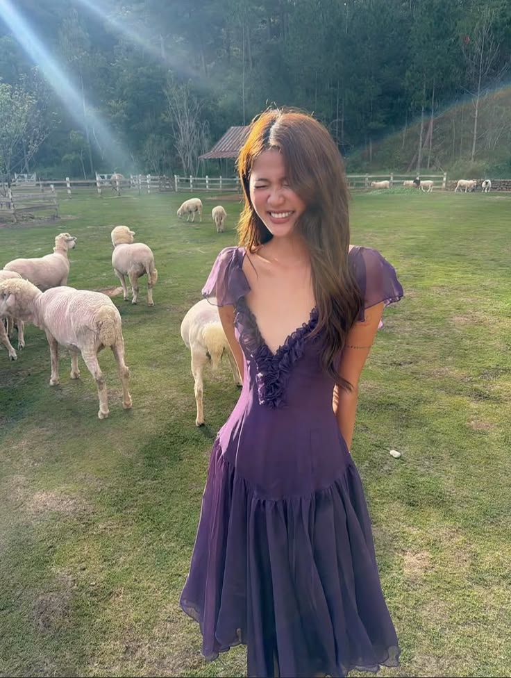 Cute A Line V Neck Purple Chiffon Short Prom Dress Homecoming Dress DP7787