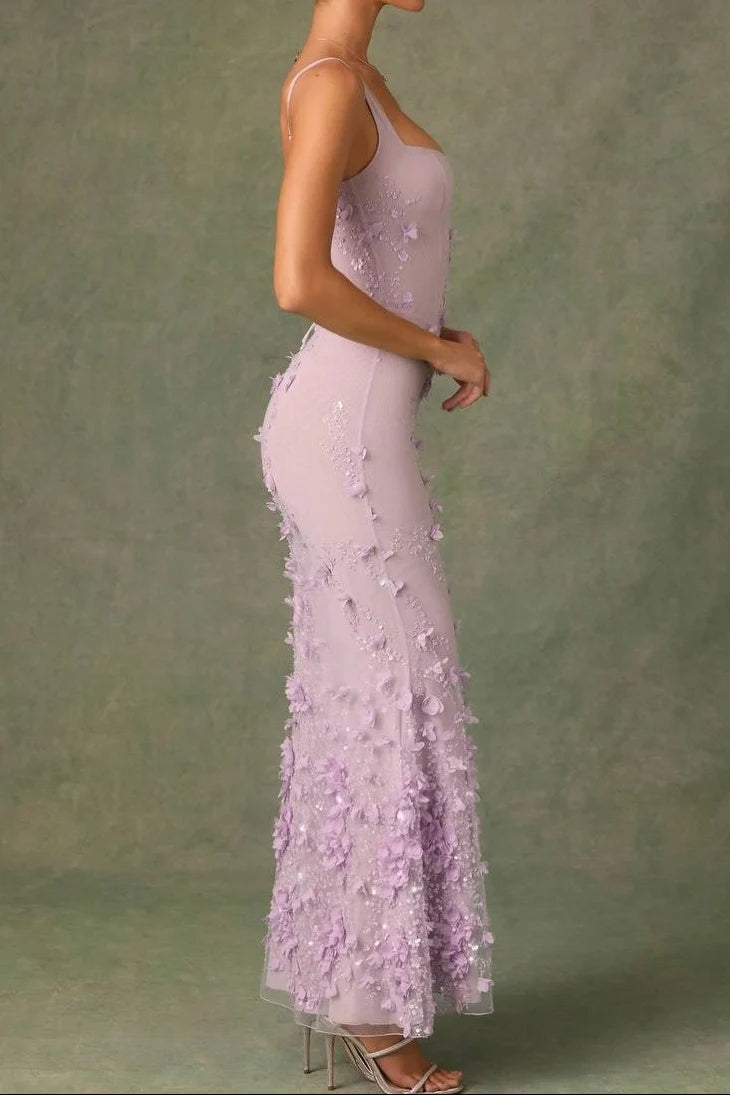3D Floral Sequin Corset Mermaid Gown Prom Dress DP7601