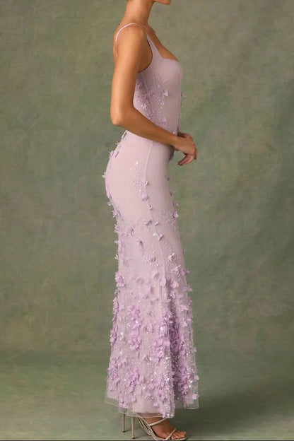 3D Floral Sequin Corset Mermaid Gown Prom Dress DP7601