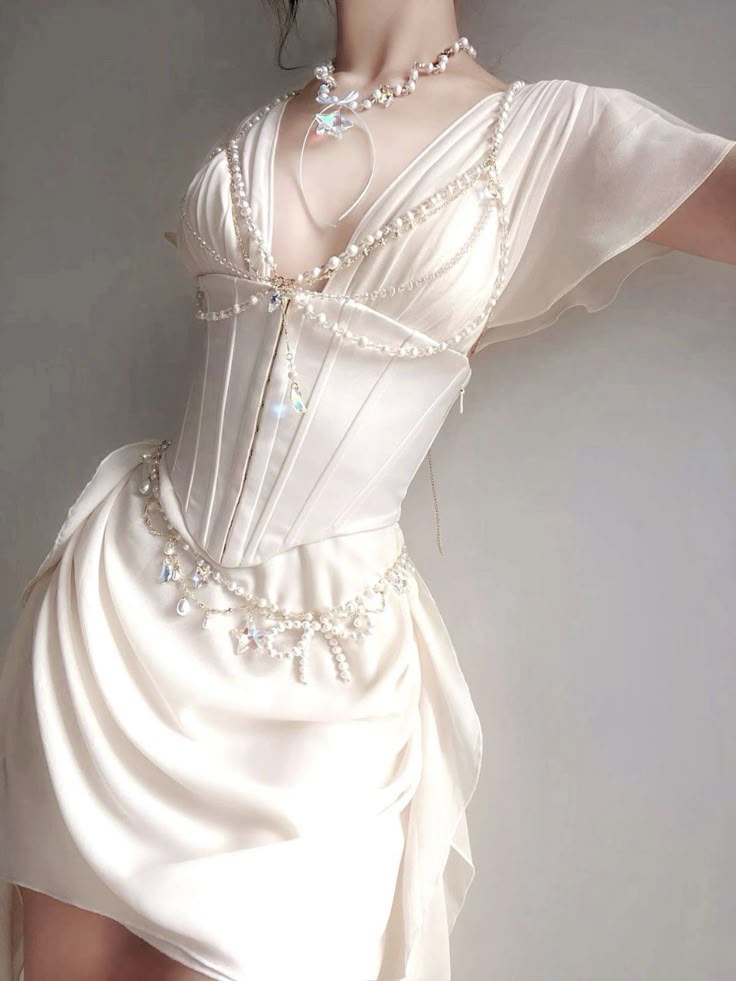 Gentle A Line V Neck White Chiffon Satin Mini Homecoming Dress DP2777