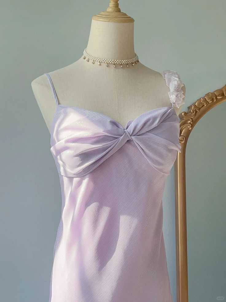 Gentle Purple Mermaid Spaghetti Strap Floral Ruffle Chiffon Evening Dress Date Dress Outfits DP3300