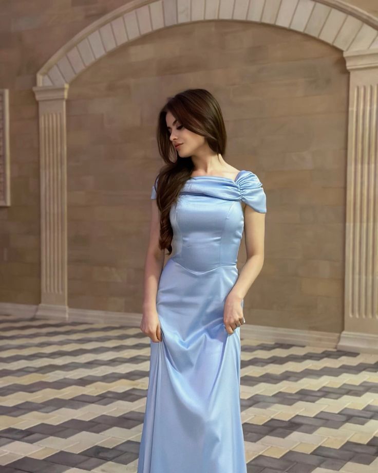Pretty Brown Mermaid Off the Shoulder Satin Prom Dress Evening Dress Date Dress DP3466