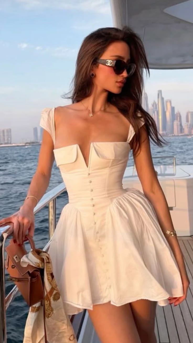 Cute White A Line Straps Satin Short Prom Dress Homecoming Dress DP7143