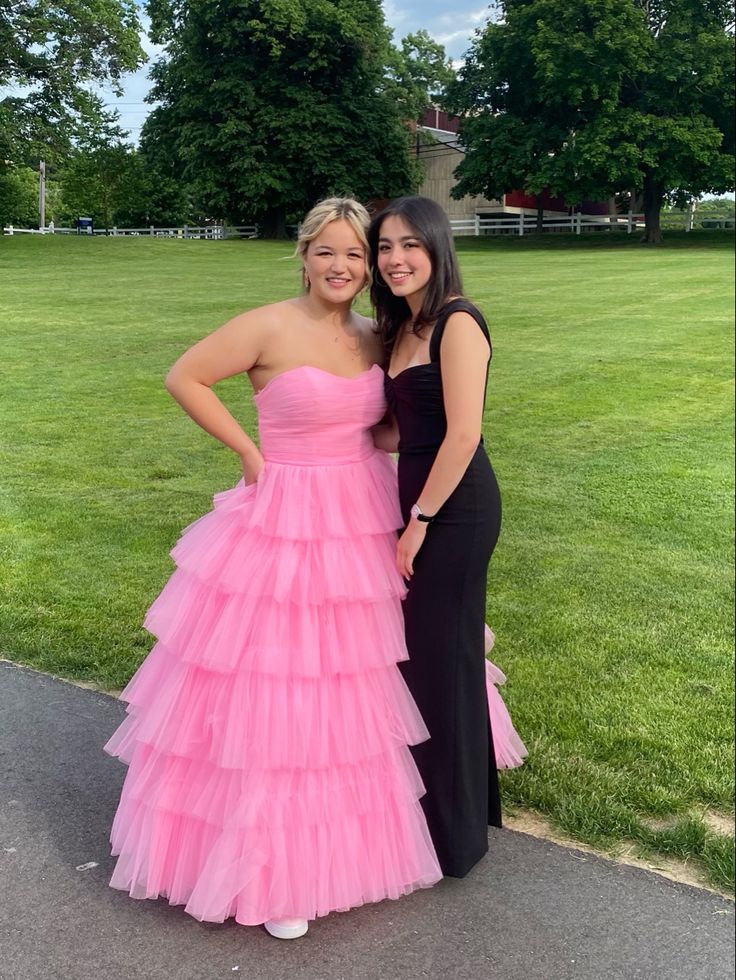 Pink A Line Sweetheart Neck Layered Tulle Long Prom Dress Evening Dress DP1310