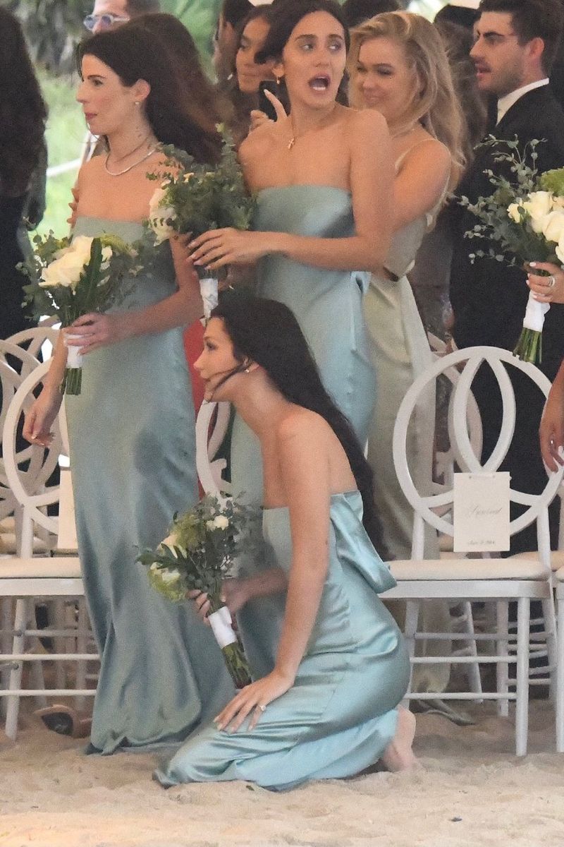Simple Ice Blue A Line Strapless Satin Backless Long Bridesmaid Dress DP4969