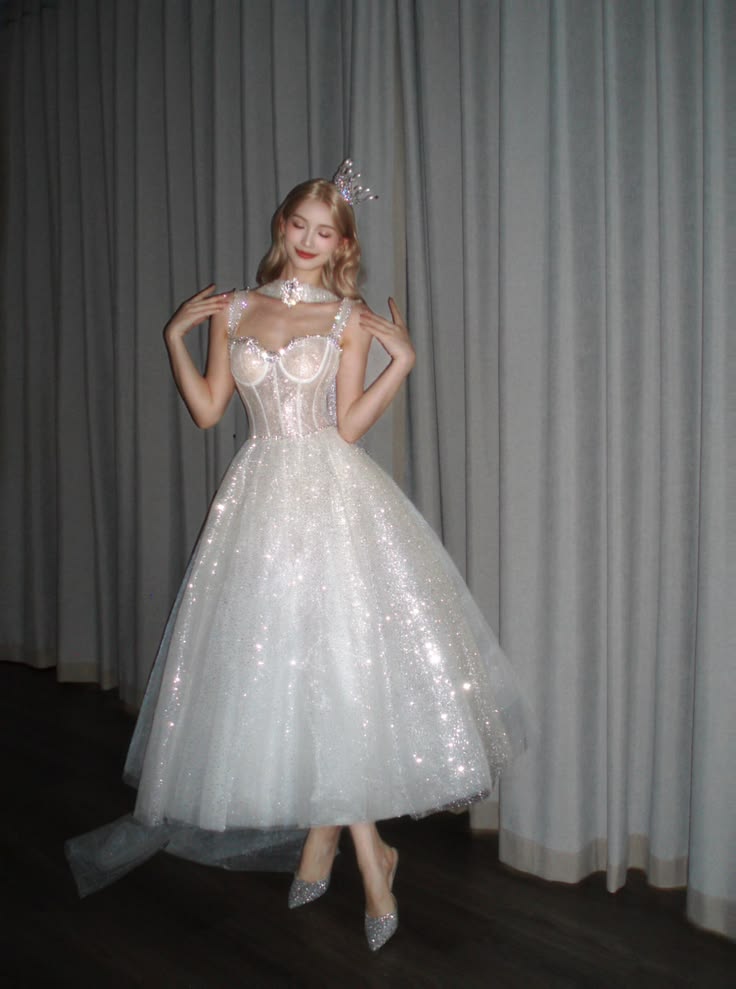 Shiny A Line Straps Beaded Sequin Tulle Prom Dress Party Dress DP6539