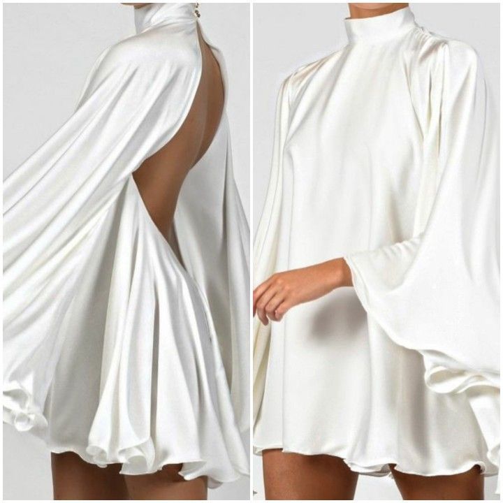 Grey Simple A Line High Neck Satin Open Back Short Homecoming Dress Outfits  DP3311