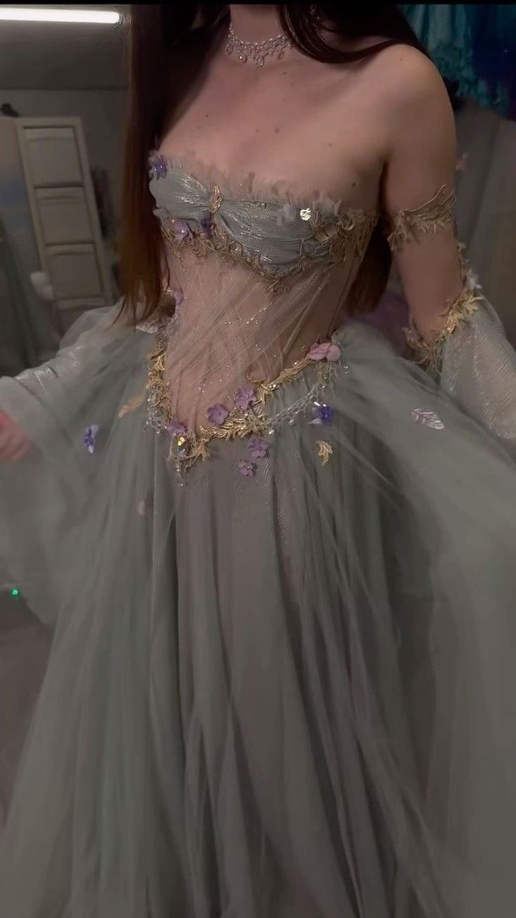 Elegant A Line Off The Shoulder Floor-length Tulle Long Sleeves Evening Dress Prom Dresses DP4169