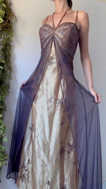 Vintage A Line Halter Beaded Sequin Chiffon Satin Prom Dress Graduation Prom Dress DP2112