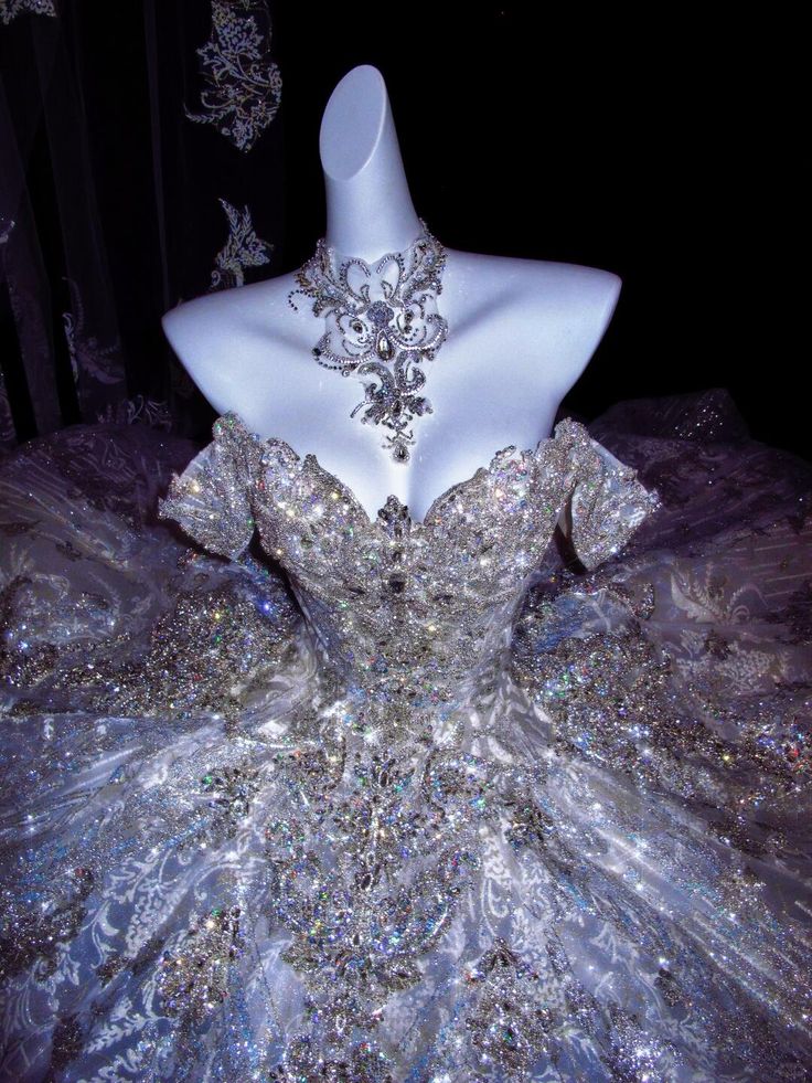 Stunning Exquisite Rhinestone Ball Gown Sequin Tulle Long Prom Dress Wedding Dress DP4636