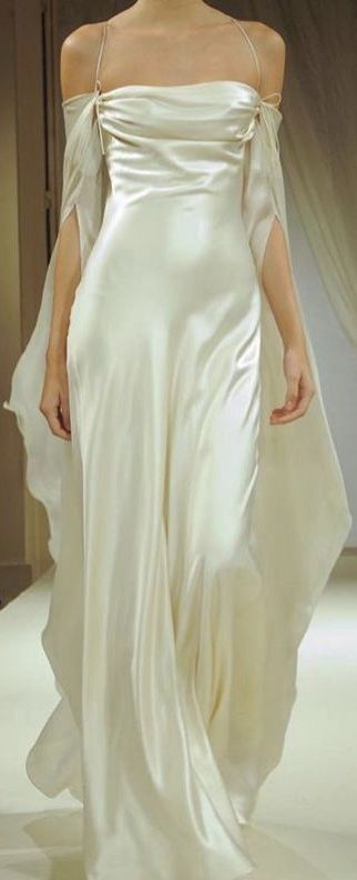Ethereal A Line Spaghetti Strap White Chiffon Satin Backless Wedding Dress DP6853
