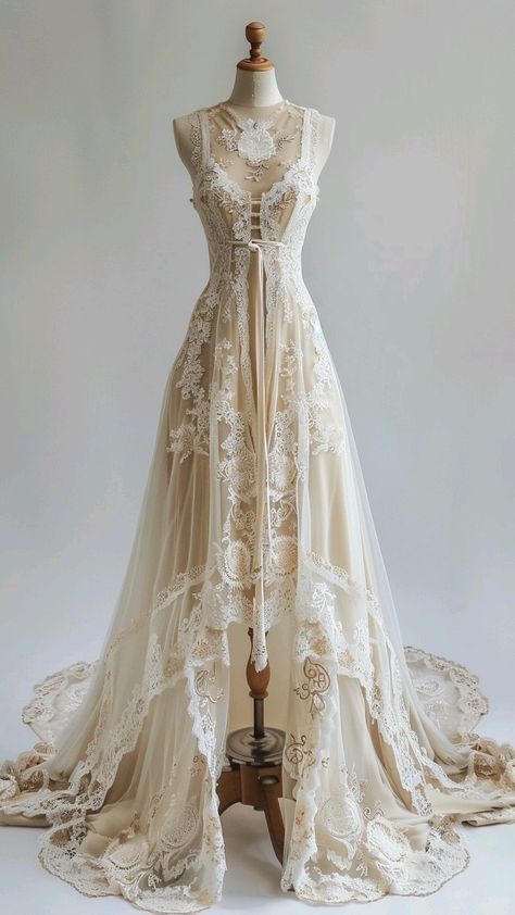 Exquisite Retro A Line Round Neck Tulle Lace Prom Dress Party Dress Formal Dress DP3204