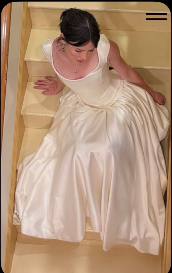 Vintage Ivory A Line Straps Satin Long Wedding Dress DP6726