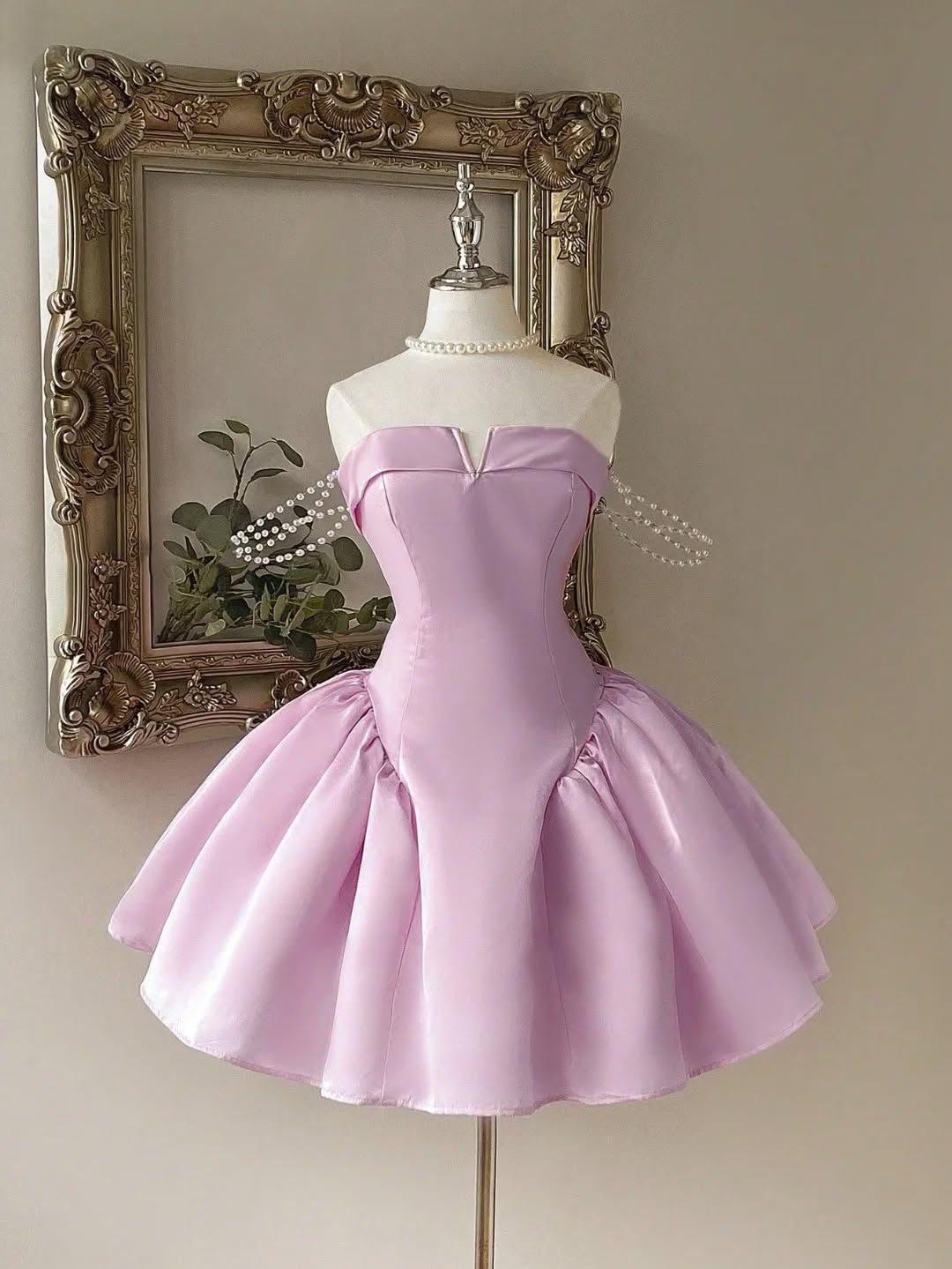 Sweety Pink A Line Off the Shoulder Beaded Satin Short Homecoming Dress DP5686