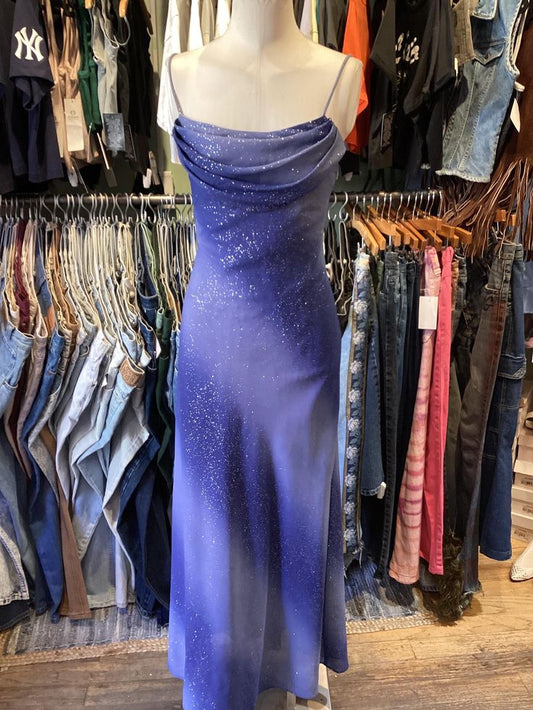 Vintage Mermaid Spaghetti Straps Sequins Chiffon Prom Dress Evening Dress DP1383
