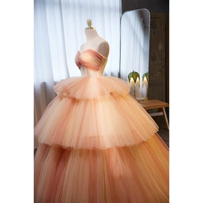 Elegant A Line Sweetheart Layered Tulle Prom Dress DP784
