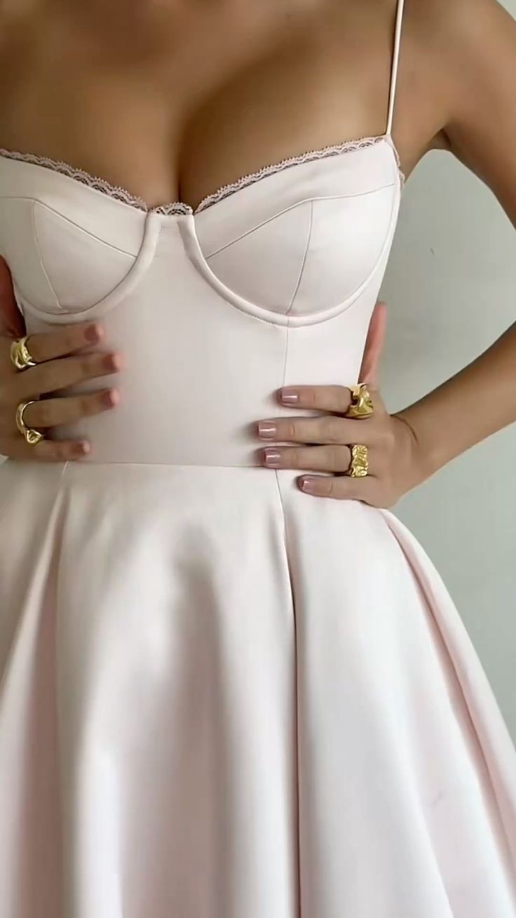 White A Line Spaghetti Strap Satin Short Homecoming Dress Birthday Dress DP3343