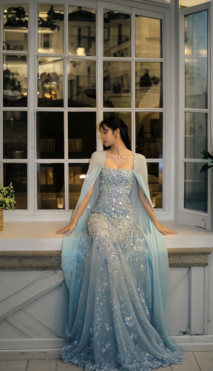 Classy A line Strapless Sleeveless Chiffon Light Sky Blue Long Prom Dresses DP2945
