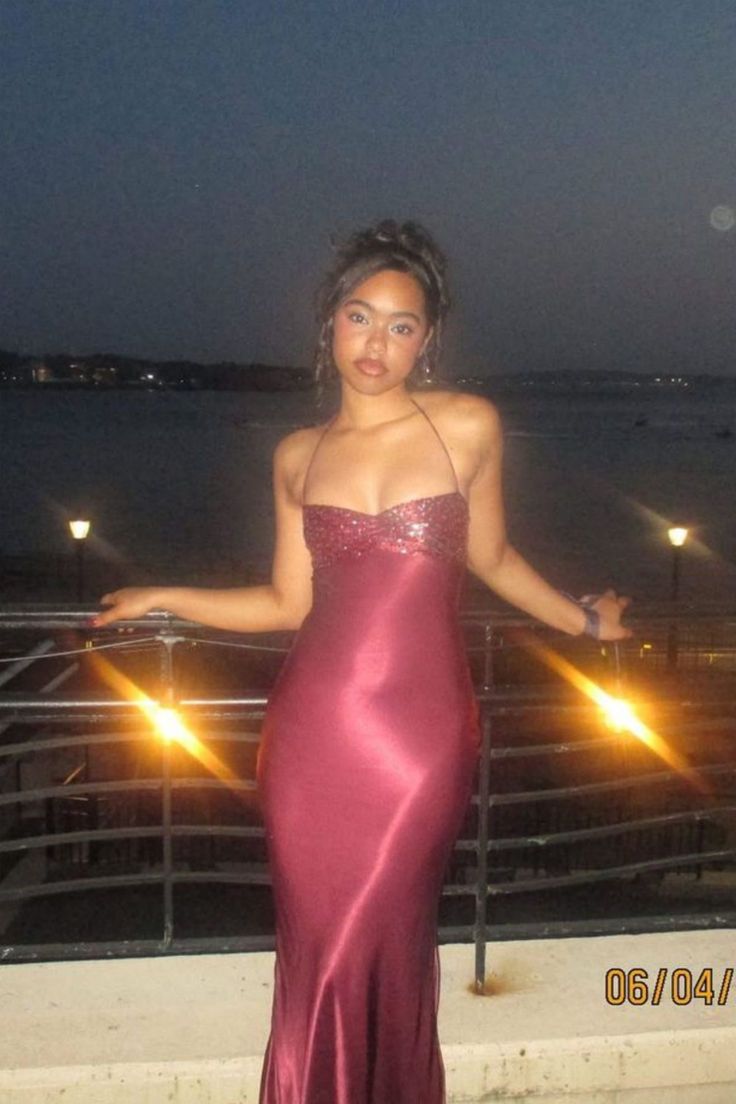 Sexy Sheath Halter Beaded Satin Long Prom Dress Evening Dress DP4731