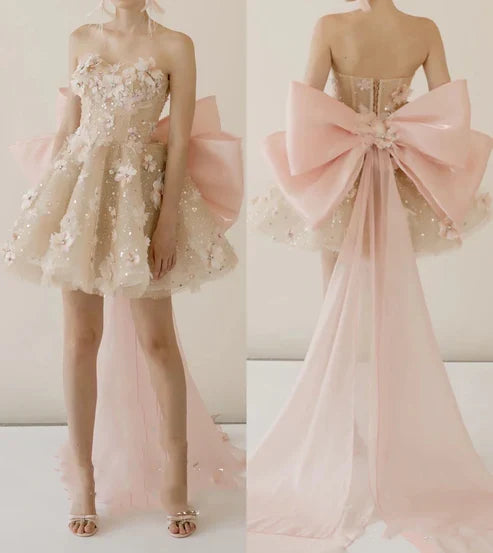 Lovely Sweetheart A-Line Floral Appliques Short Party Dresses Birthday Outfits DP7565