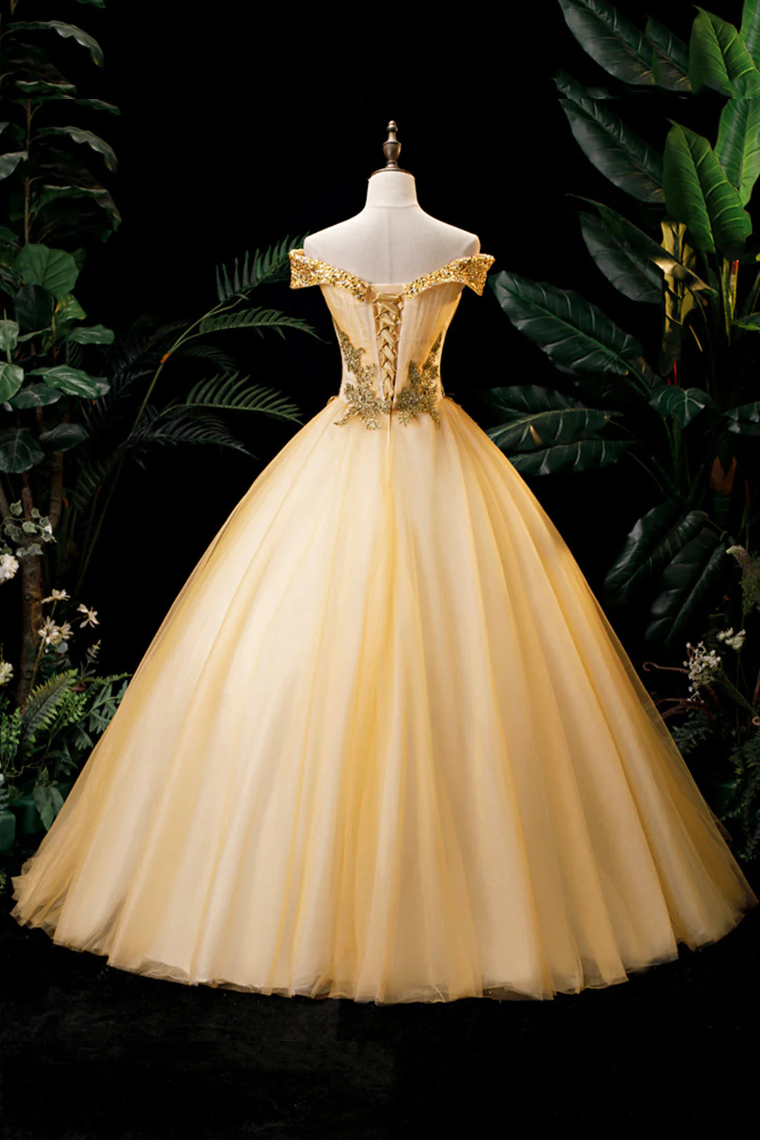 Lovely Off-the-shoulder Appliques Tulle Formal Dress  Evening Party Dress DP892