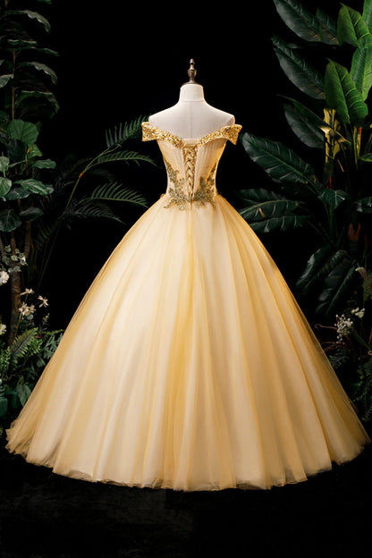 Lovely Off-the-shoulder Appliques Tulle Formal Dress  Evening Party Dress DP892